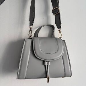 Zara Grey/Light Blue Bag with Gold Accents